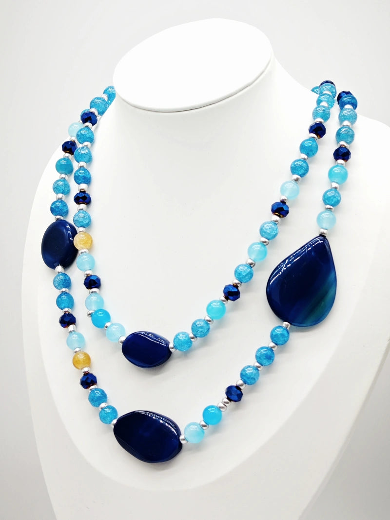 Collier en métal - BLEU
