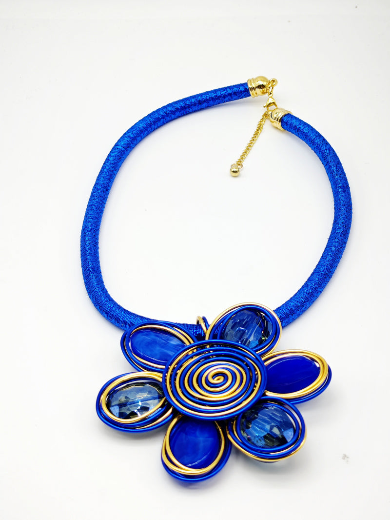 Collier en métal - BLEU
