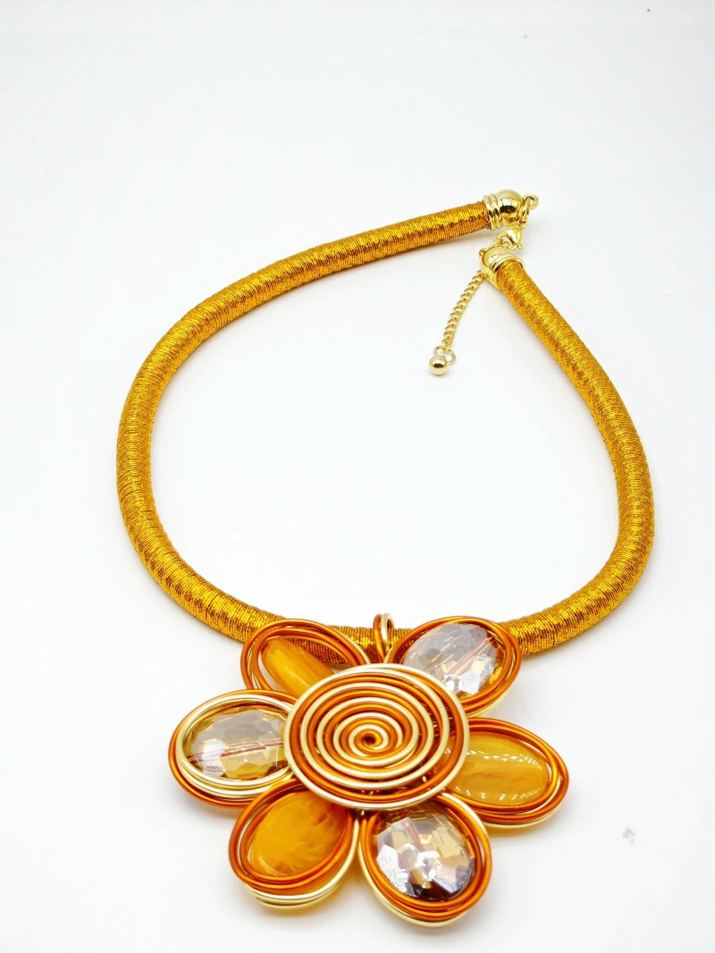 Collier en métal - ORANGE