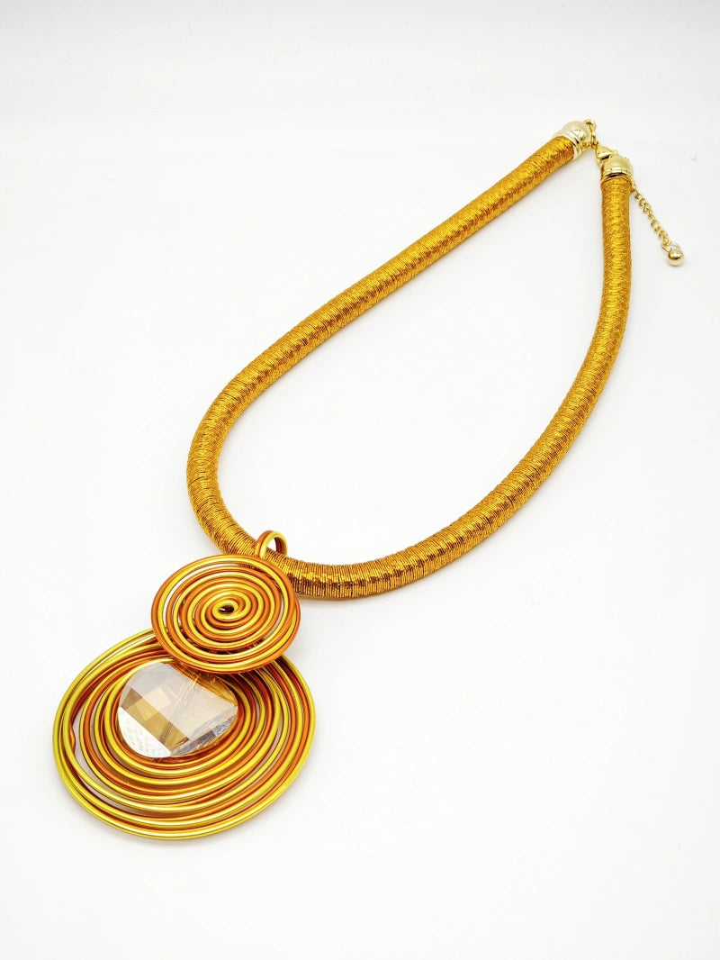 Collier en métal - ORANGE