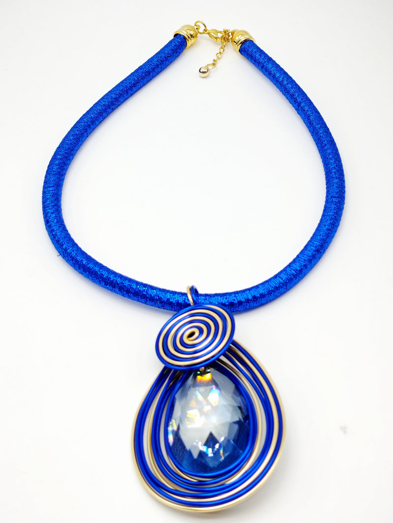 Collier en métal - BLEU