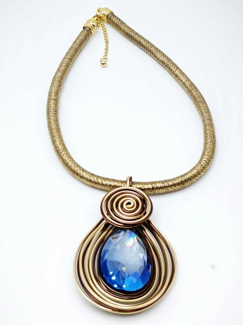 Collier en métal - MARRON FONCÉ