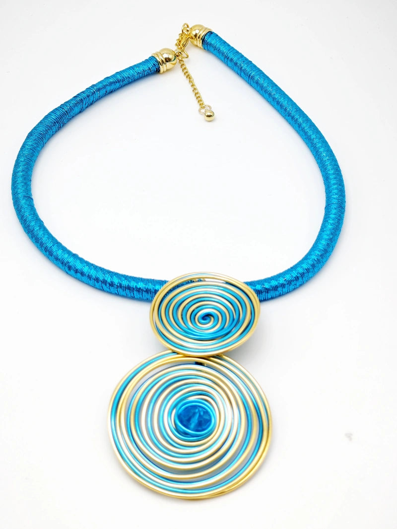 Collier en métal - BLEU