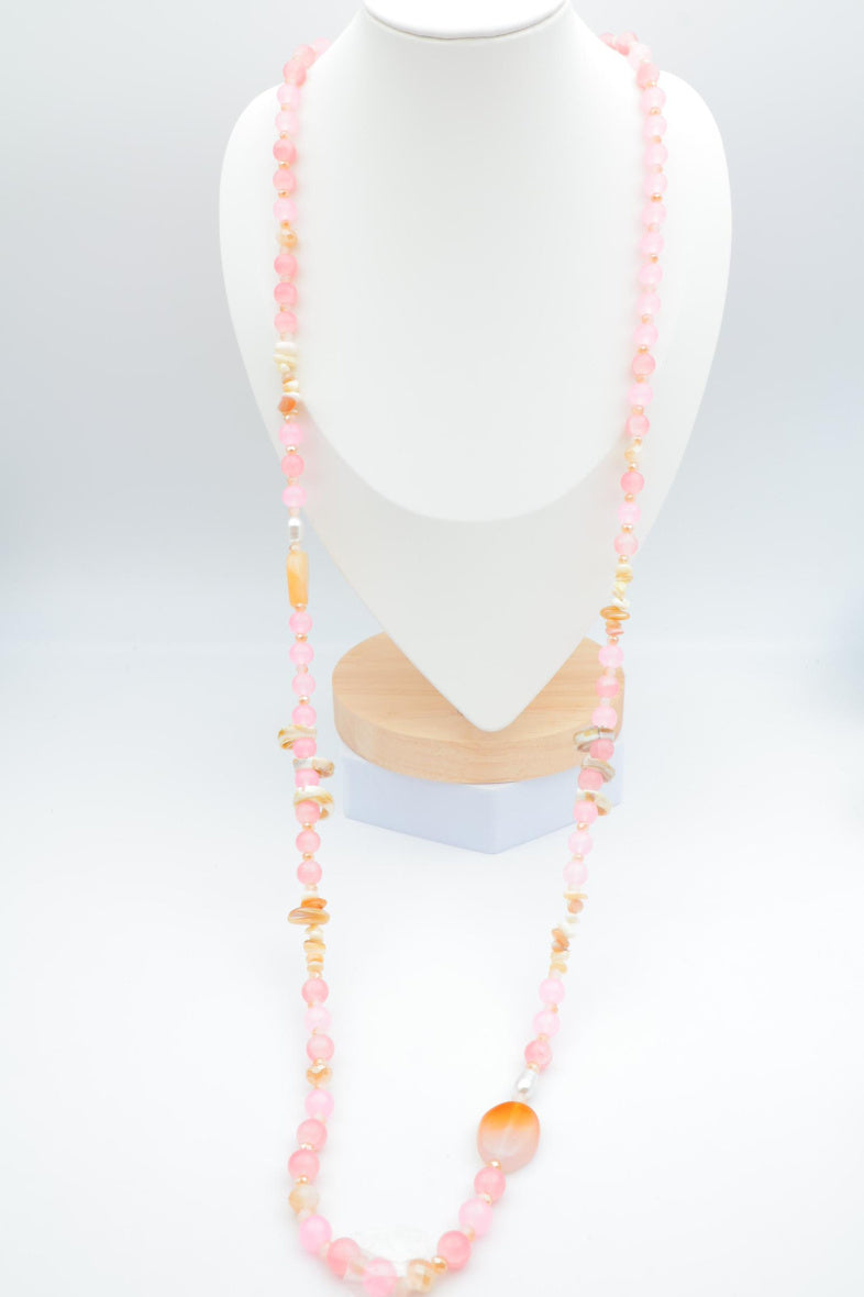 Collier sautoir en acier inoxydable - ROSE