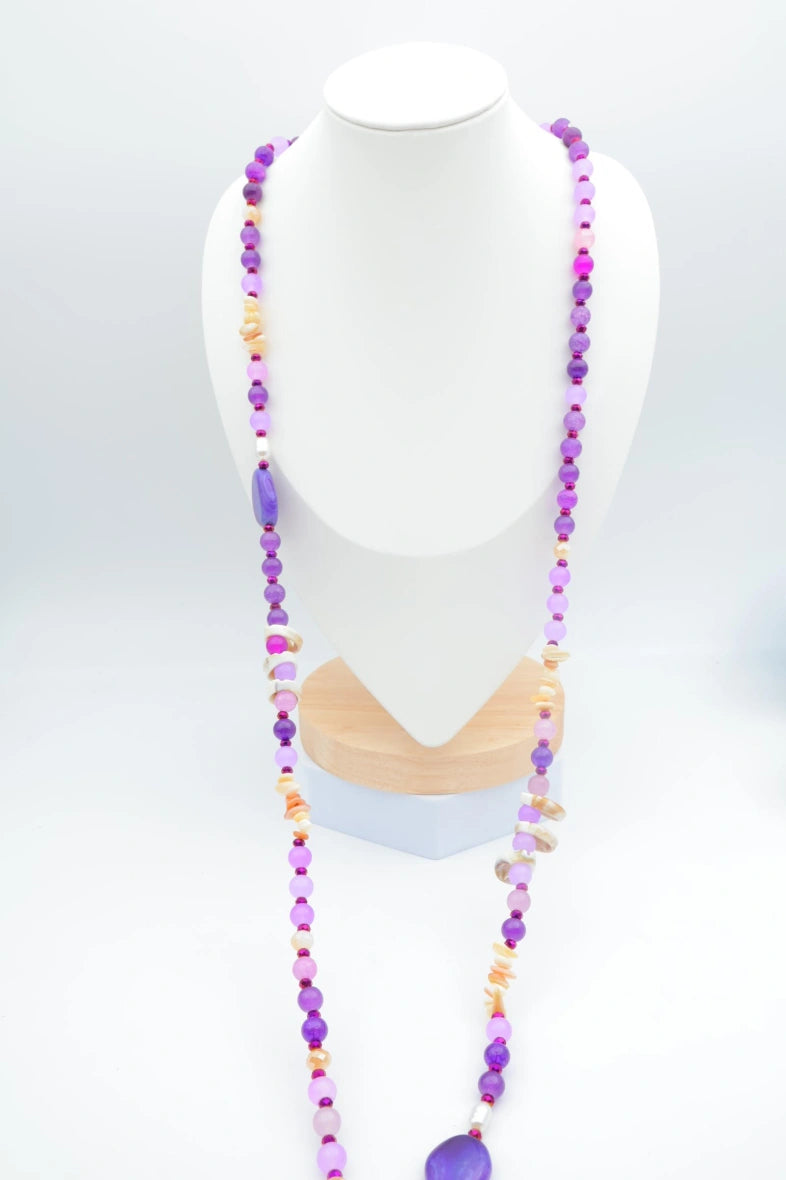 Collier sautoir en acier inoxydable - VIOLET
