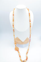 Collier sautoir en acier inoxydable - BEIGE