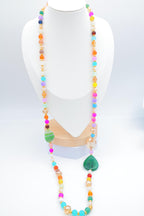 Collier sautoir en acier inoxydable - MULTICOLORE