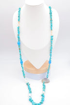Collier sautoir en acier inoxydable - BLEU