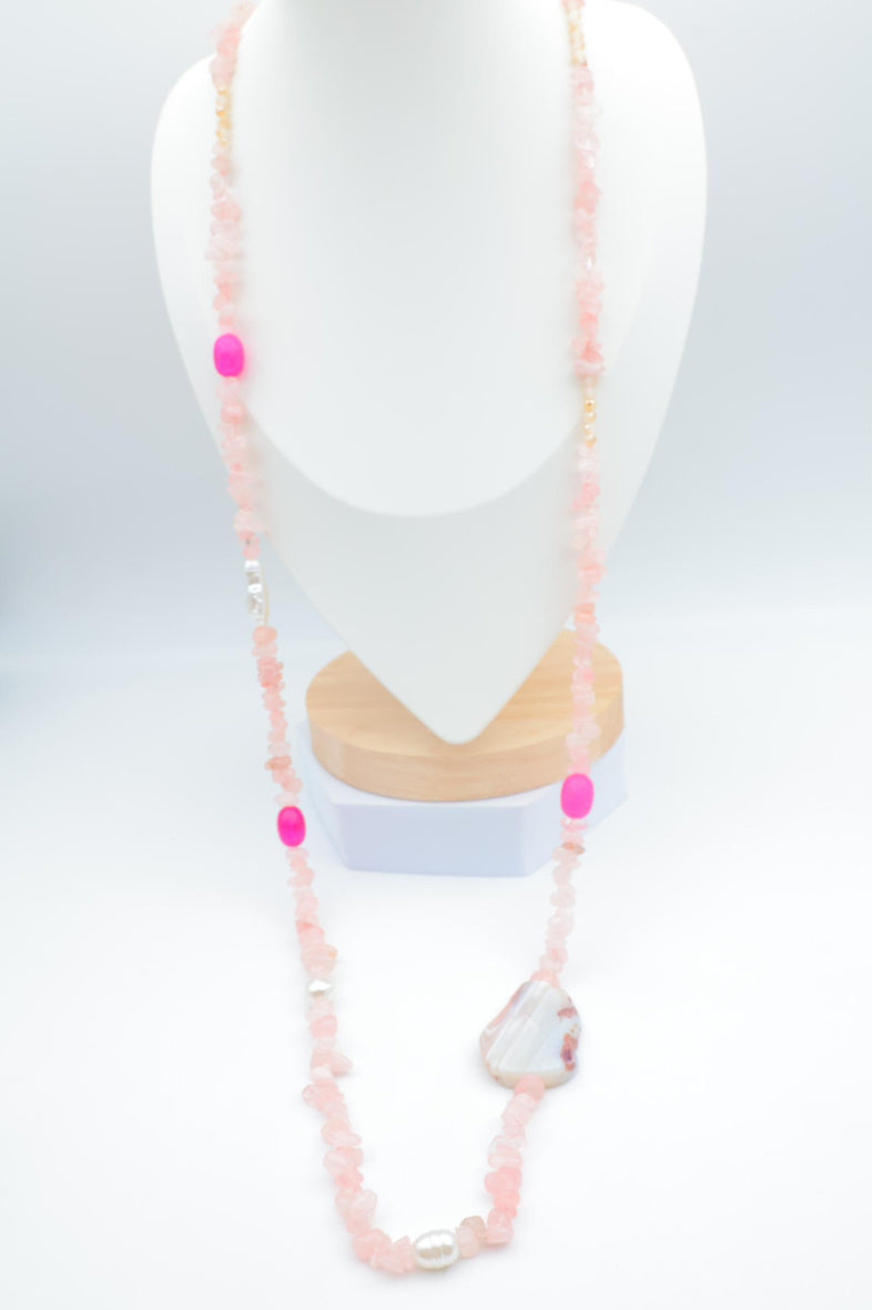 Collier sautoir en acier inoxydable - ROSE