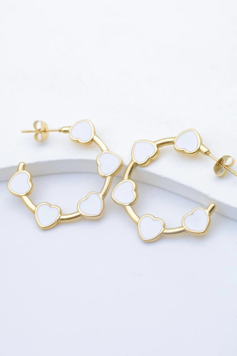 Boucles d'oreilles en acier inoxydable - BLANC