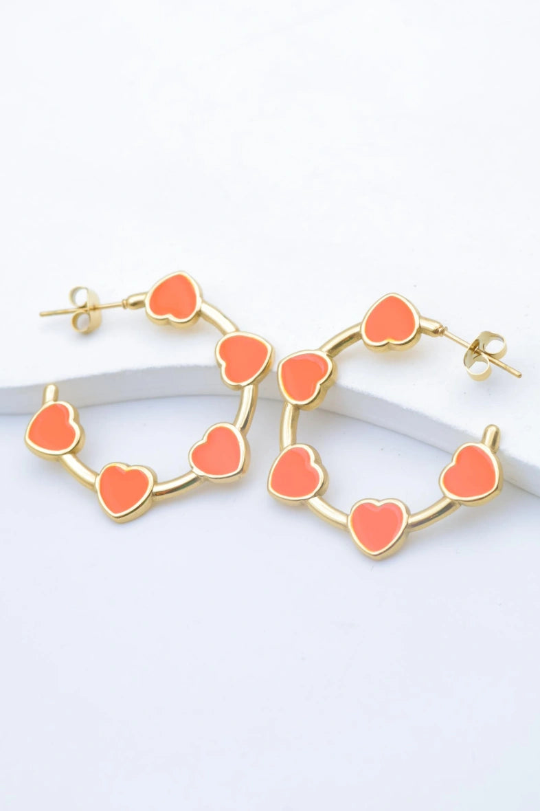Boucles d'oreilles en acier inoxydable - ORANGE
