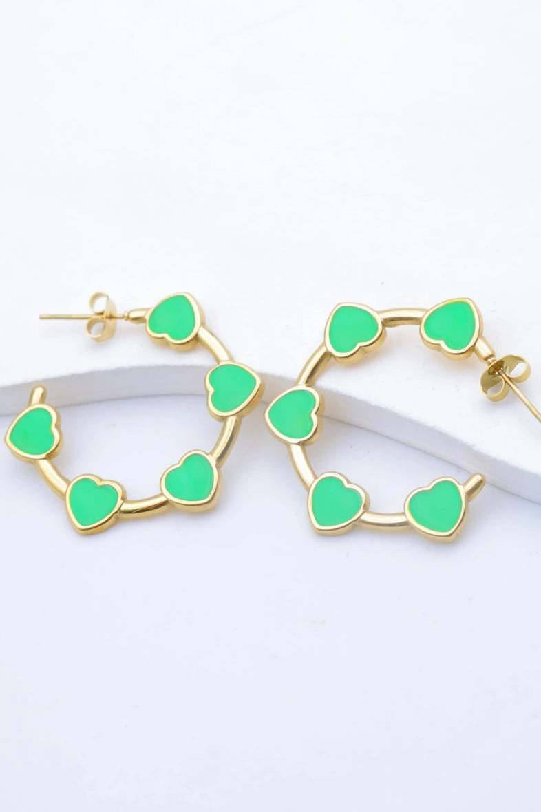 Boucles d'oreilles en acier inoxydable - VERT