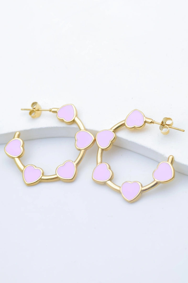 Boucles d'oreilles en acier inoxydable - VIOLET