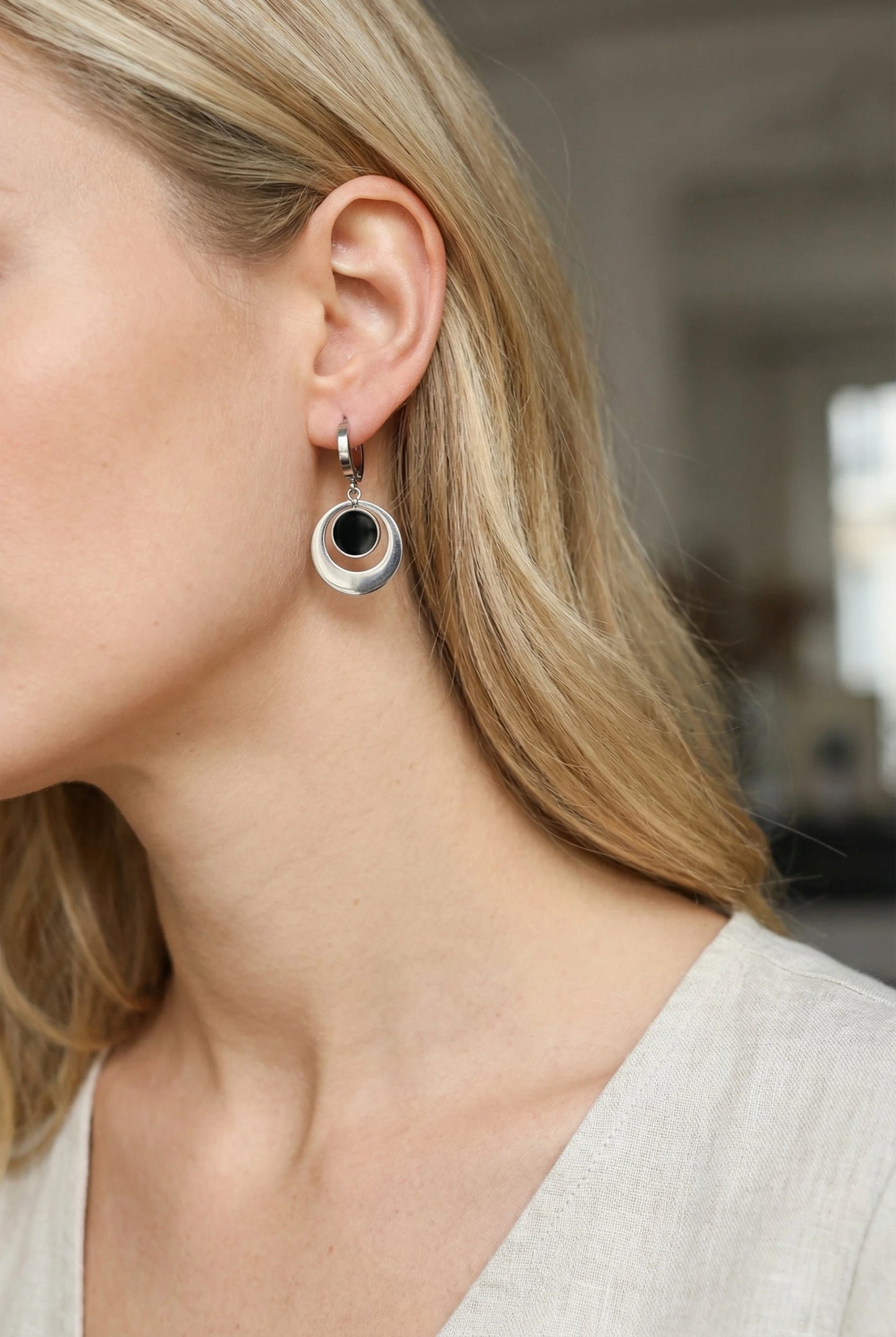 Boucles d’oreilles en acier inoxydable