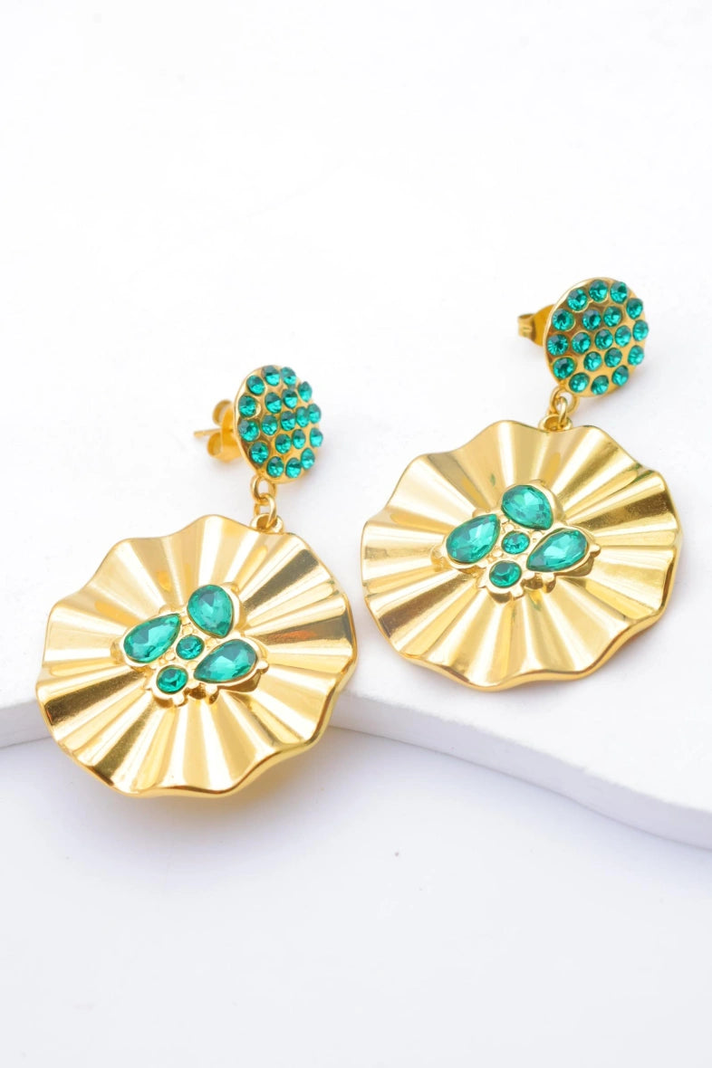 Boucles d'oreilles en acier inoxydable - VERT