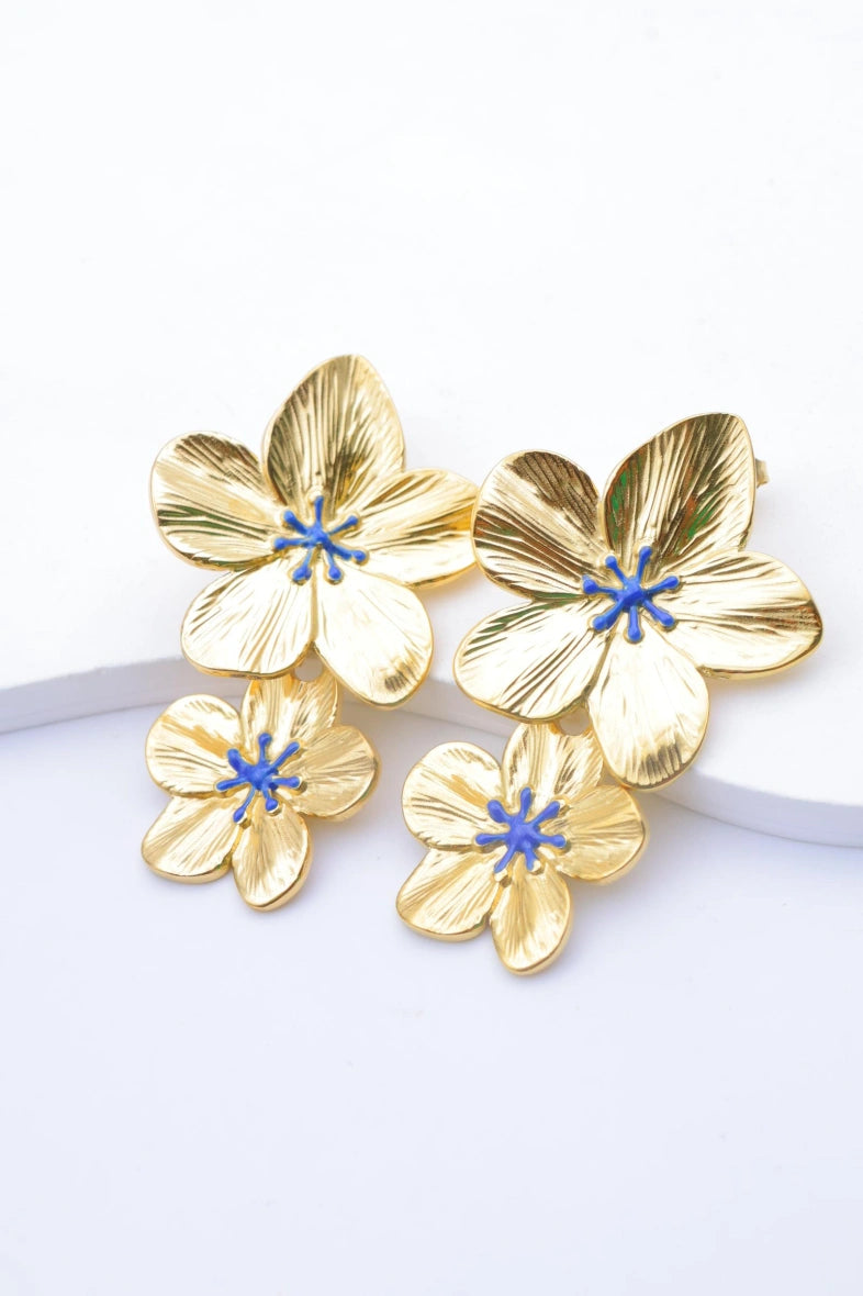 Boucles d'oreilles en acier inoxydable - BLEU
