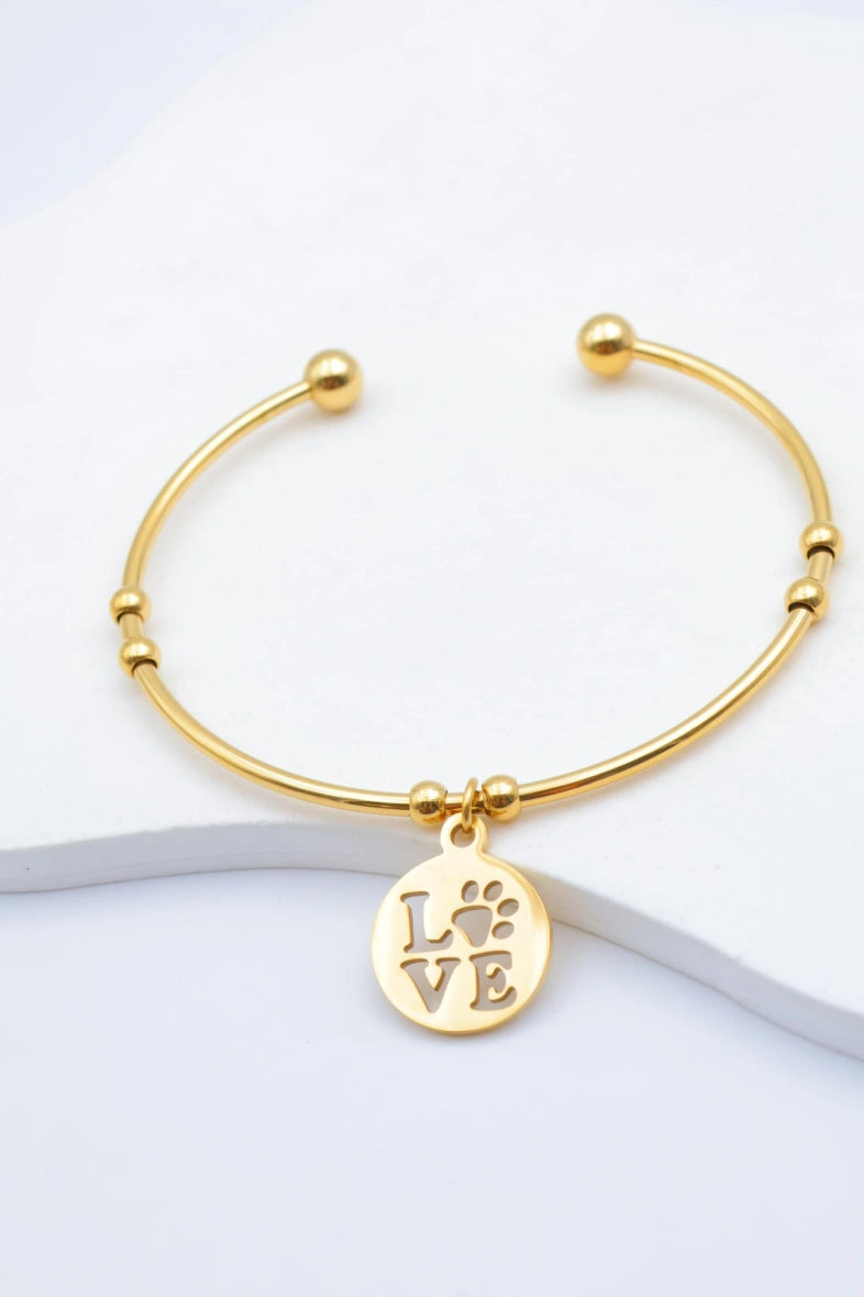 Bracelet jonc en acier inoxydable - DORÉ