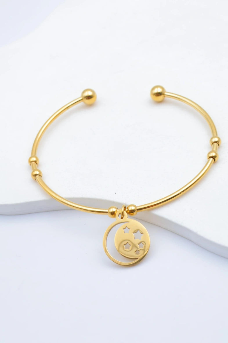 Bracelet jonc en acier inoxydable - DORÉ