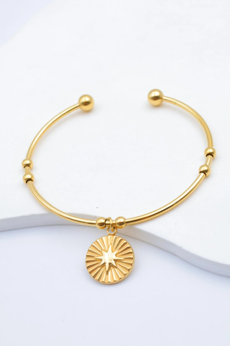 Bracelet jonc en acier inoxydable - DORÉ