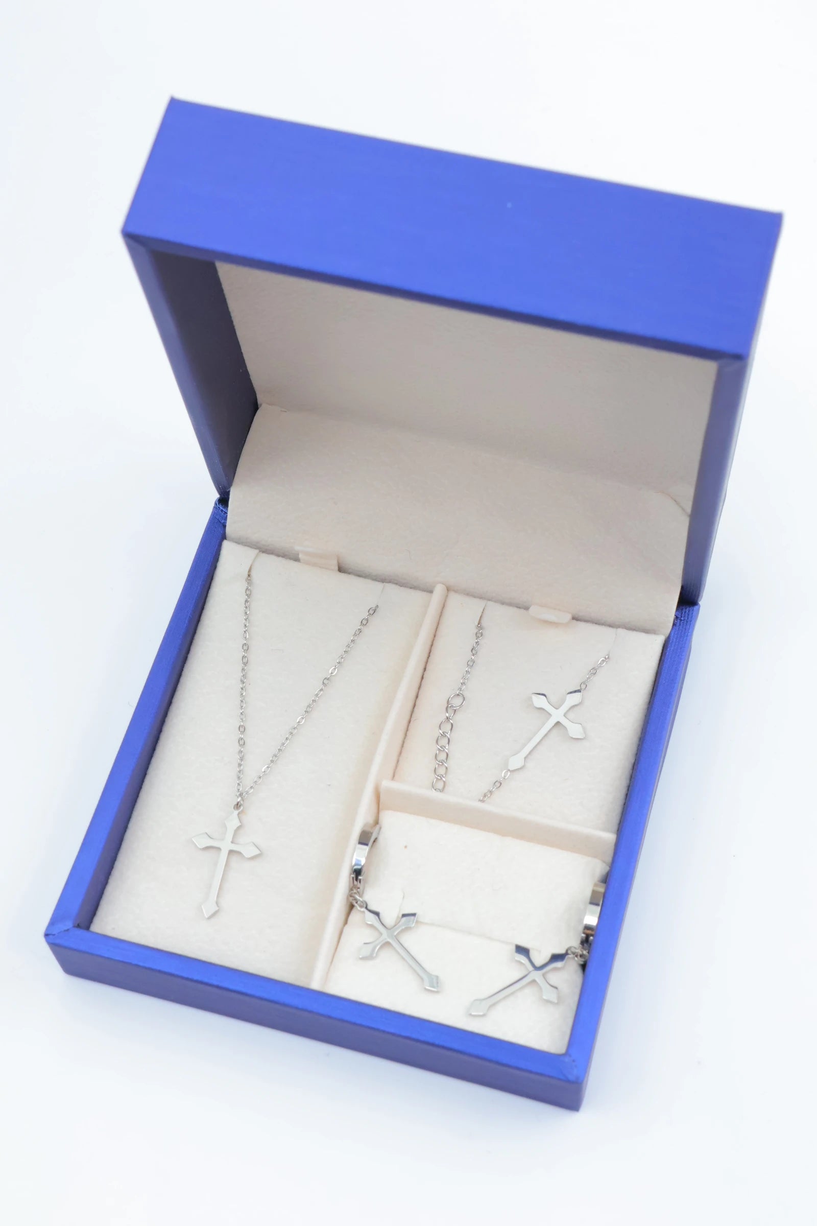 Parure de bijoux avec boîte en acier inoxydable - ARGENT