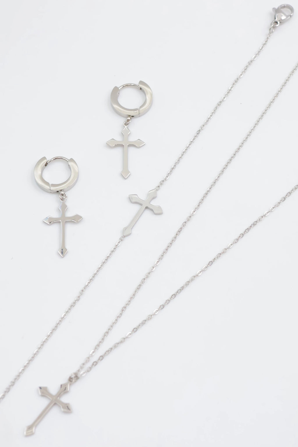 Parure de bijoux en acier inoxydable - ARGENT