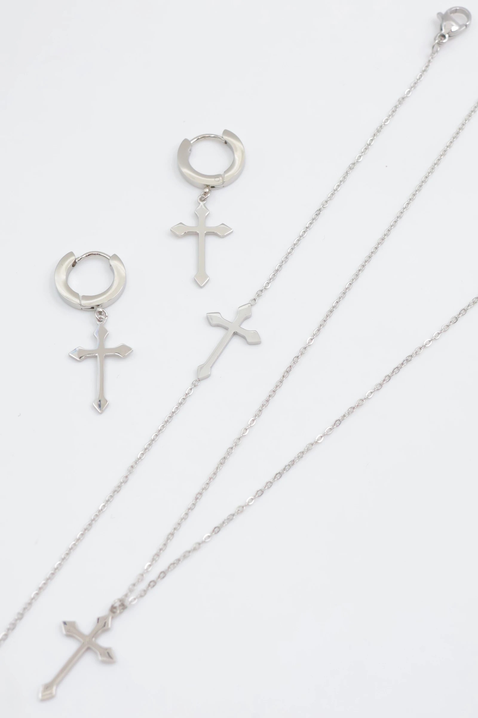 Parure de bijoux en acier inoxydable - ARGENT