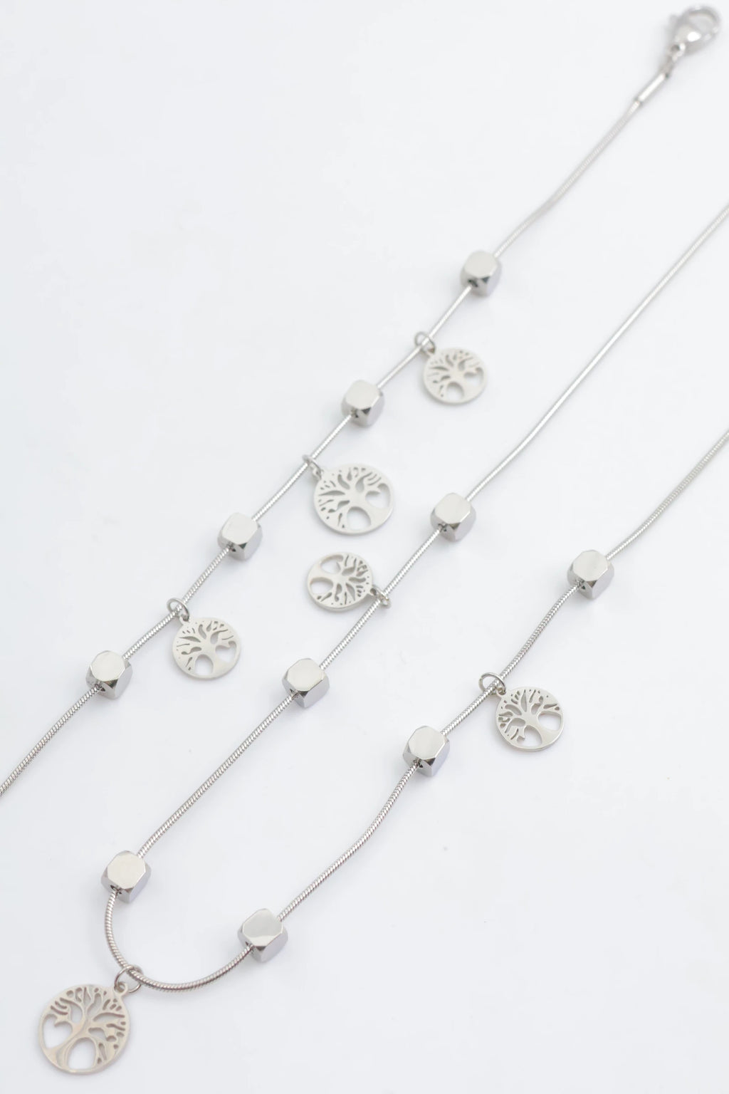 Parure de bijoux en acier inoxydable - ARGENT