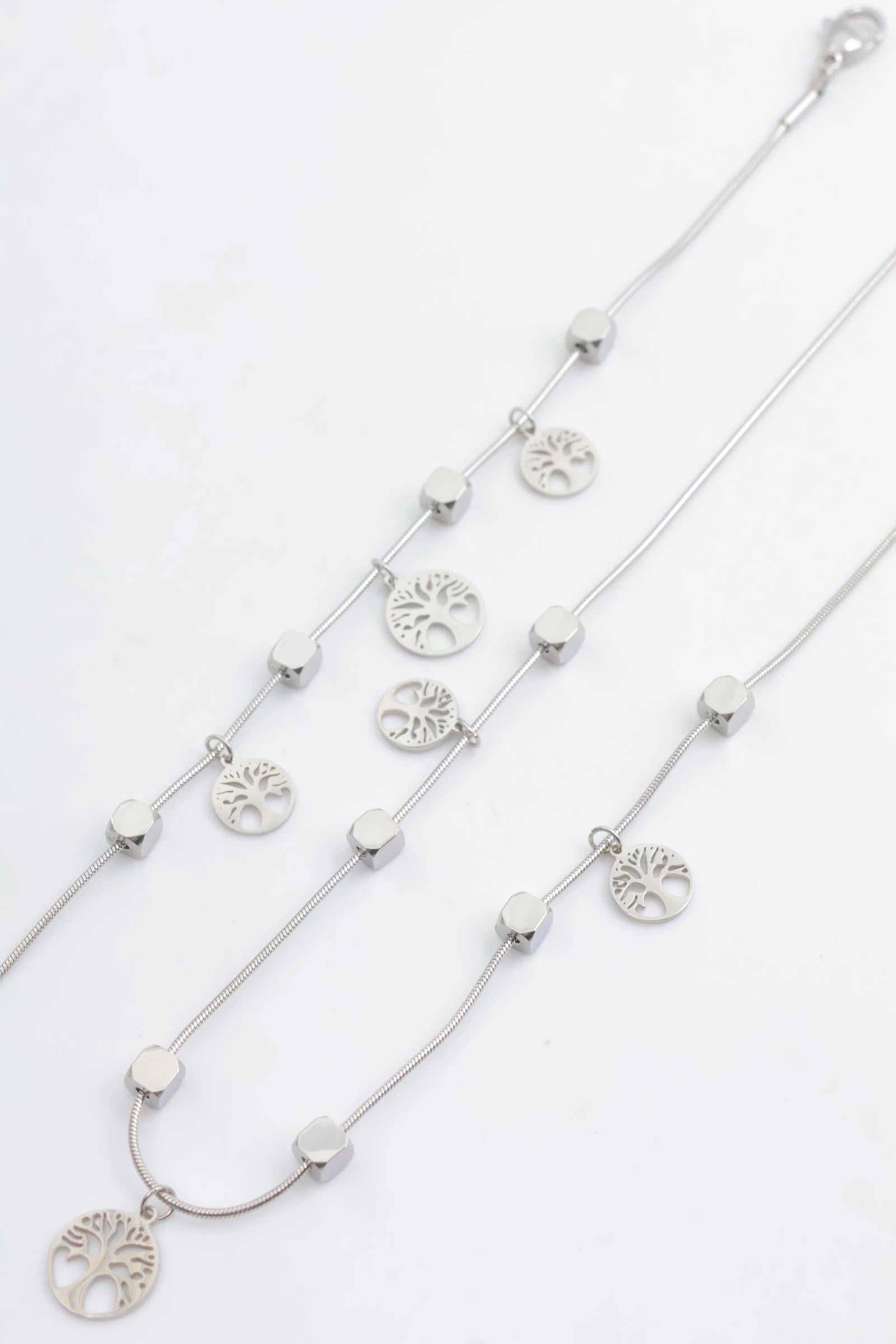 Parure de bijoux en acier inoxydable - ARGENT