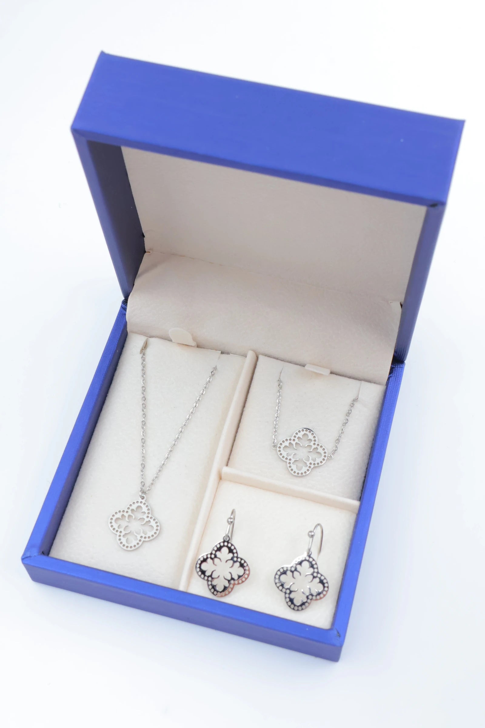 Parure de bijoux avec boîte en acier inoxydable - ARGENT