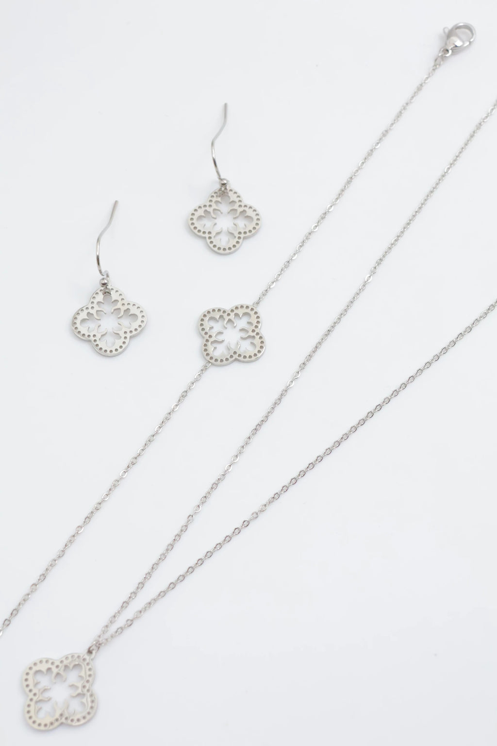 Parure de bijoux en acier inoxydable - ARGENT