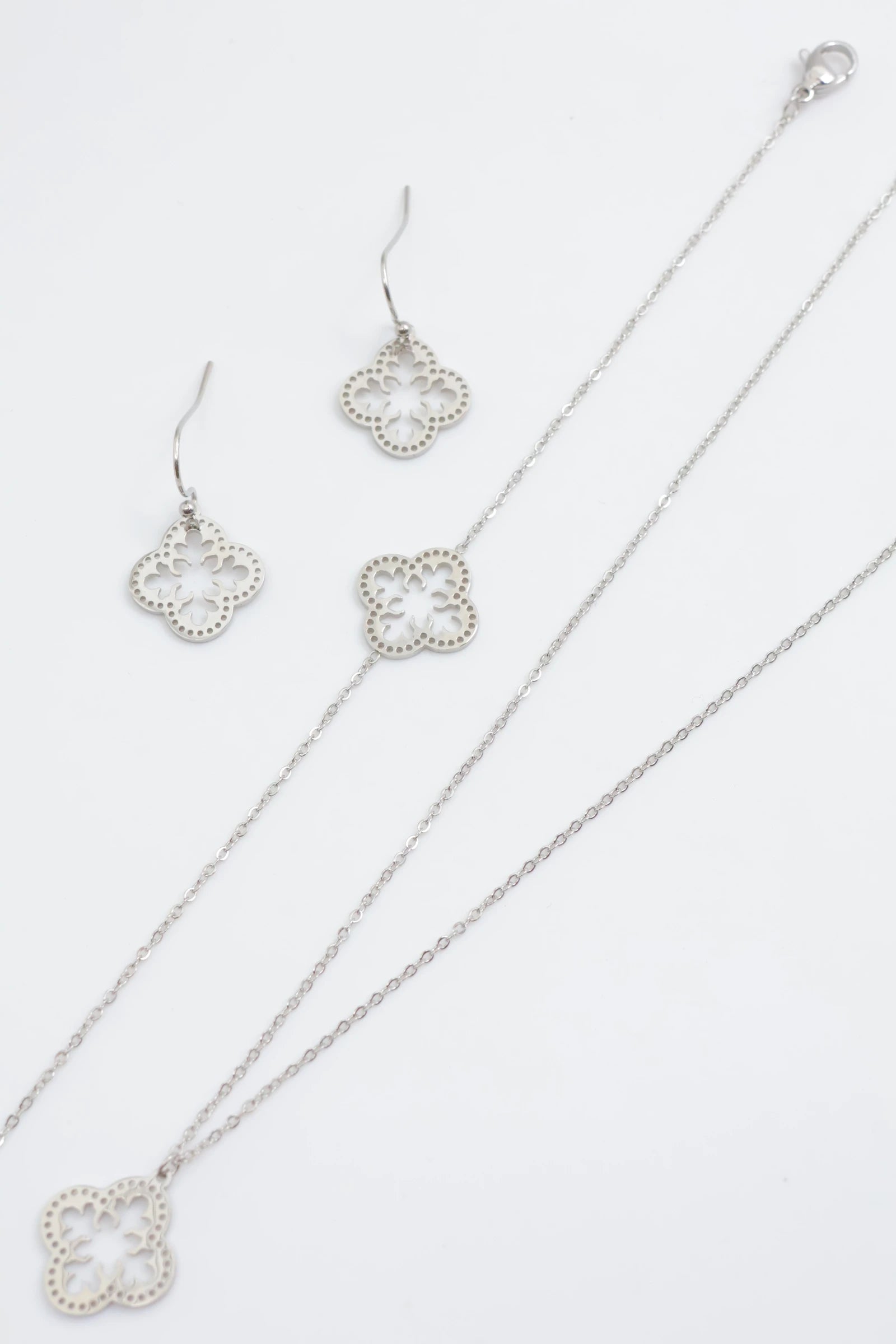 Parure de bijoux en acier inoxydable - ARGENT