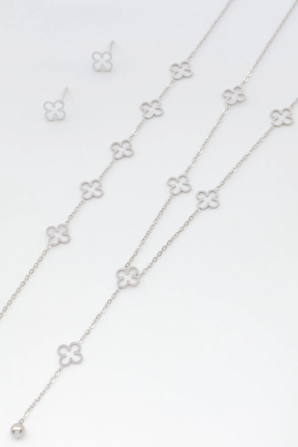 Parure de bijoux en acier inoxydable - ARGENT