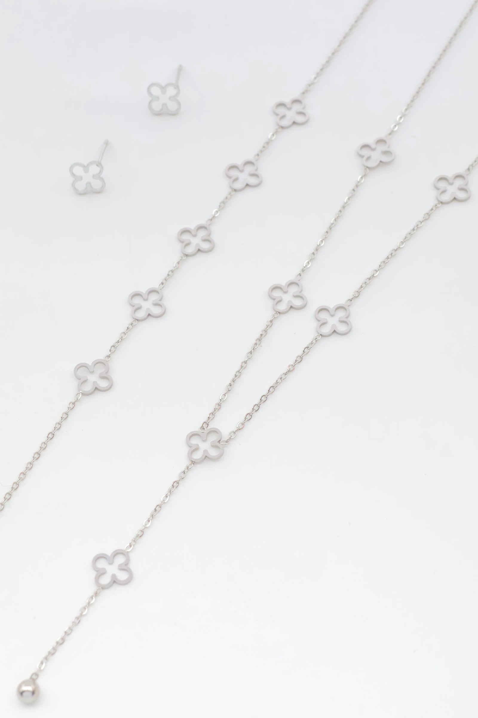 Parure de bijoux en acier inoxydable - ARGENT