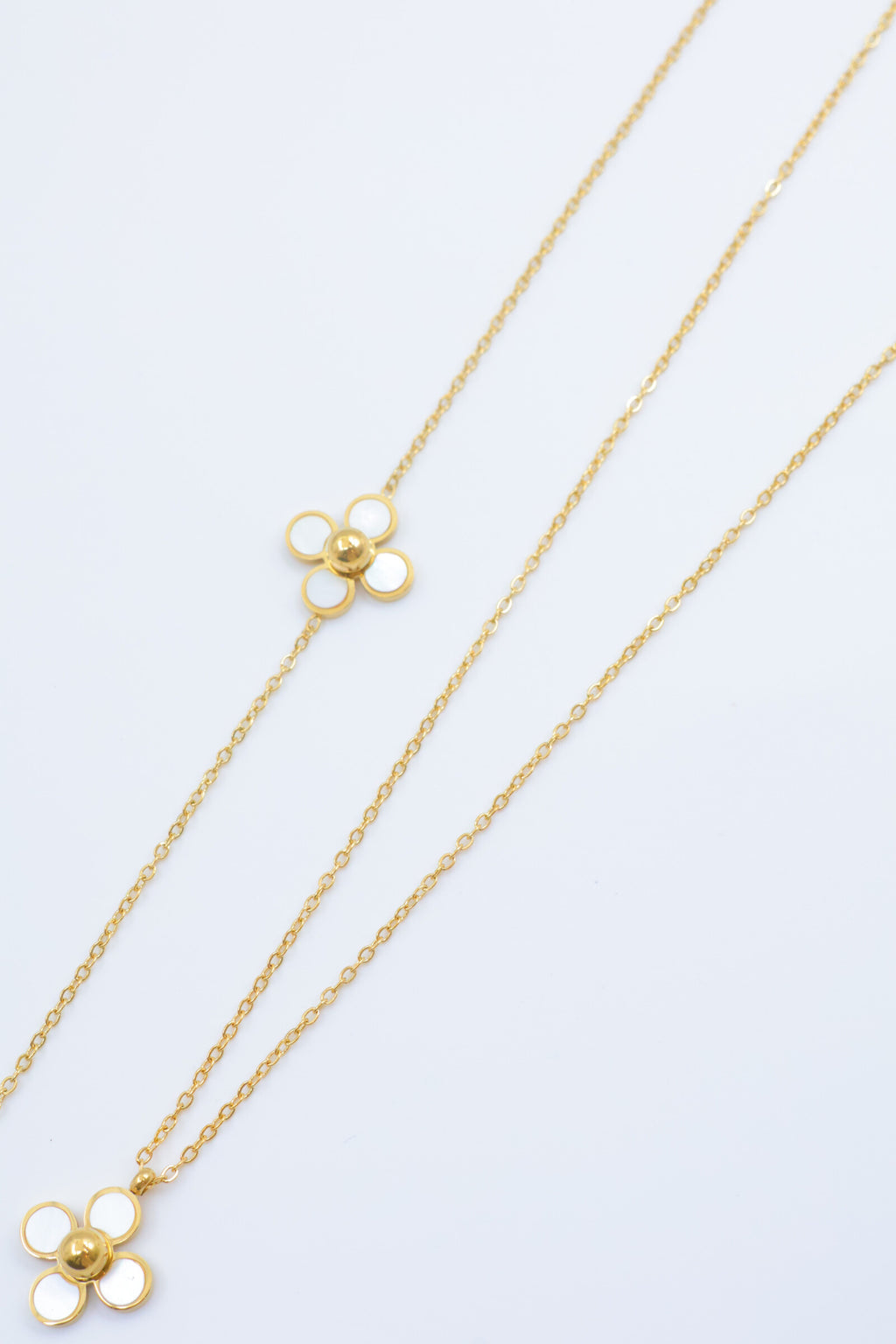 Parure de bijoux en acier inoxydable - BLANC