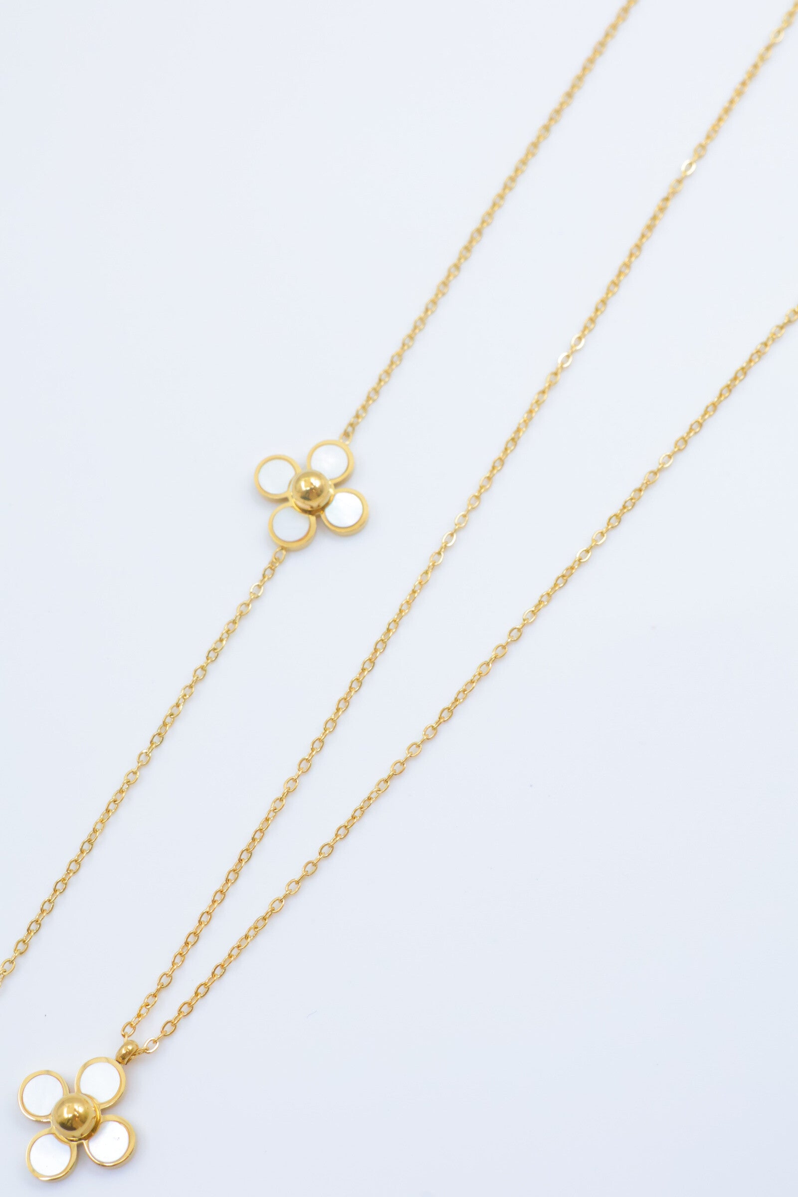 Parure de bijoux en acier inoxydable - BLANC
