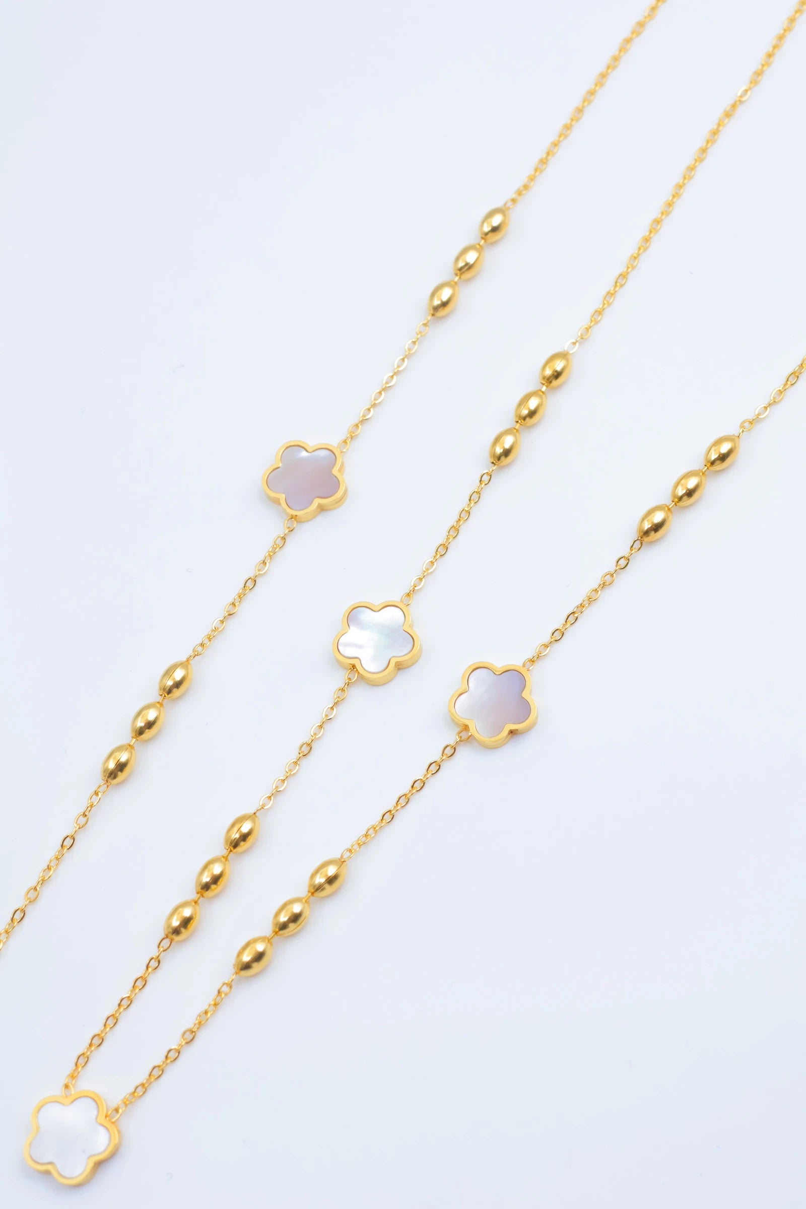 Parure de bijoux en acier inoxydable - BLANC
