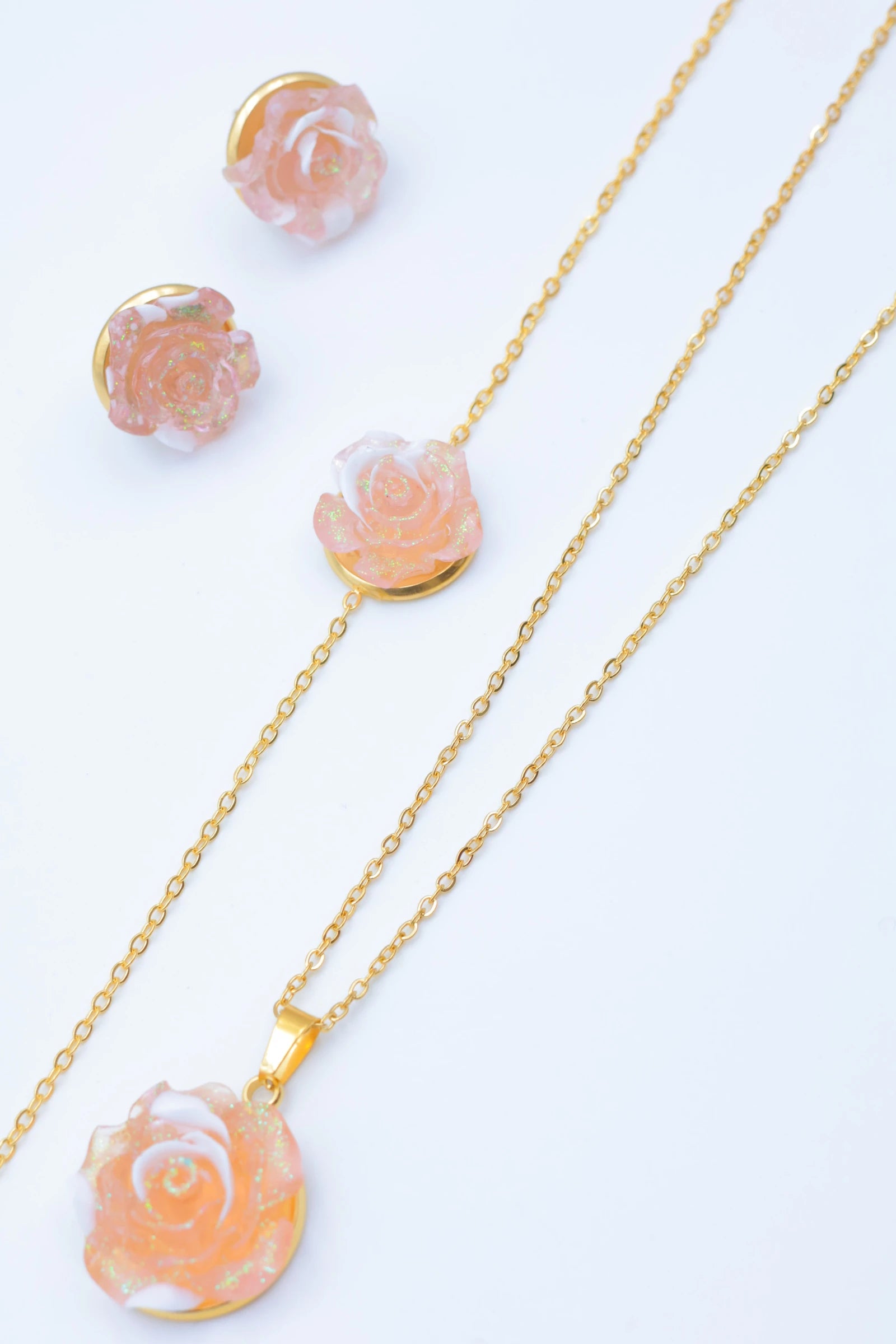 Parure de bijoux en acier inoxydable - ROSE