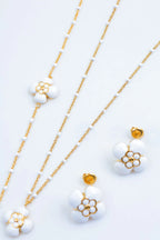 Parure de bijoux en acier inoxydable - BLANC