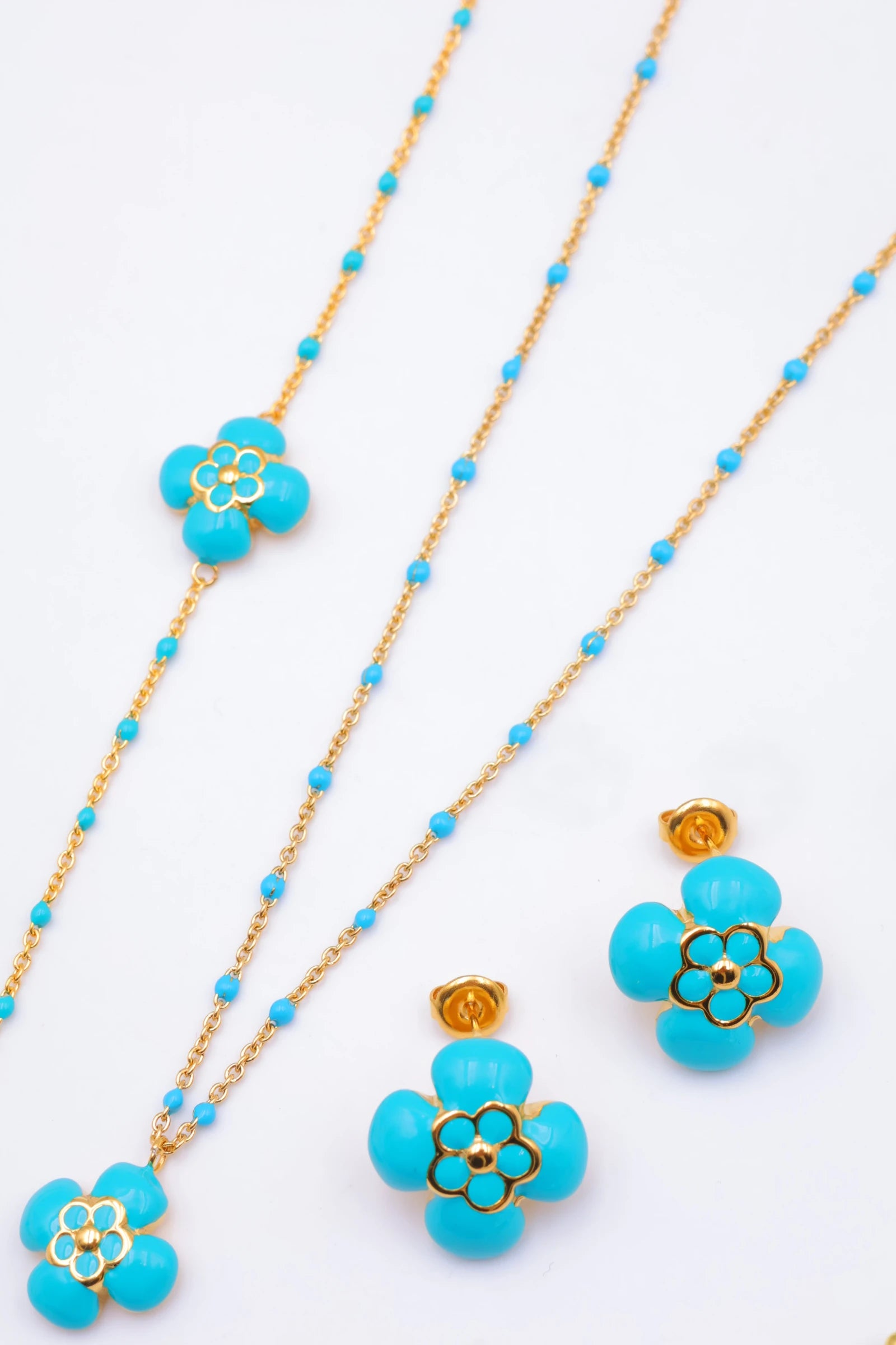 Parure de bijoux en acier inoxydable - BLEU