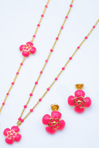 Parure de bijoux en acier inoxydable - FUCHSIA