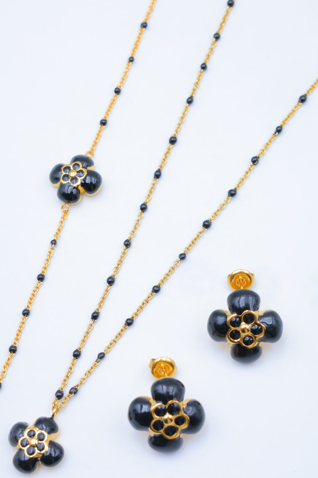Parure de bijoux en acier inoxydable - NOIR