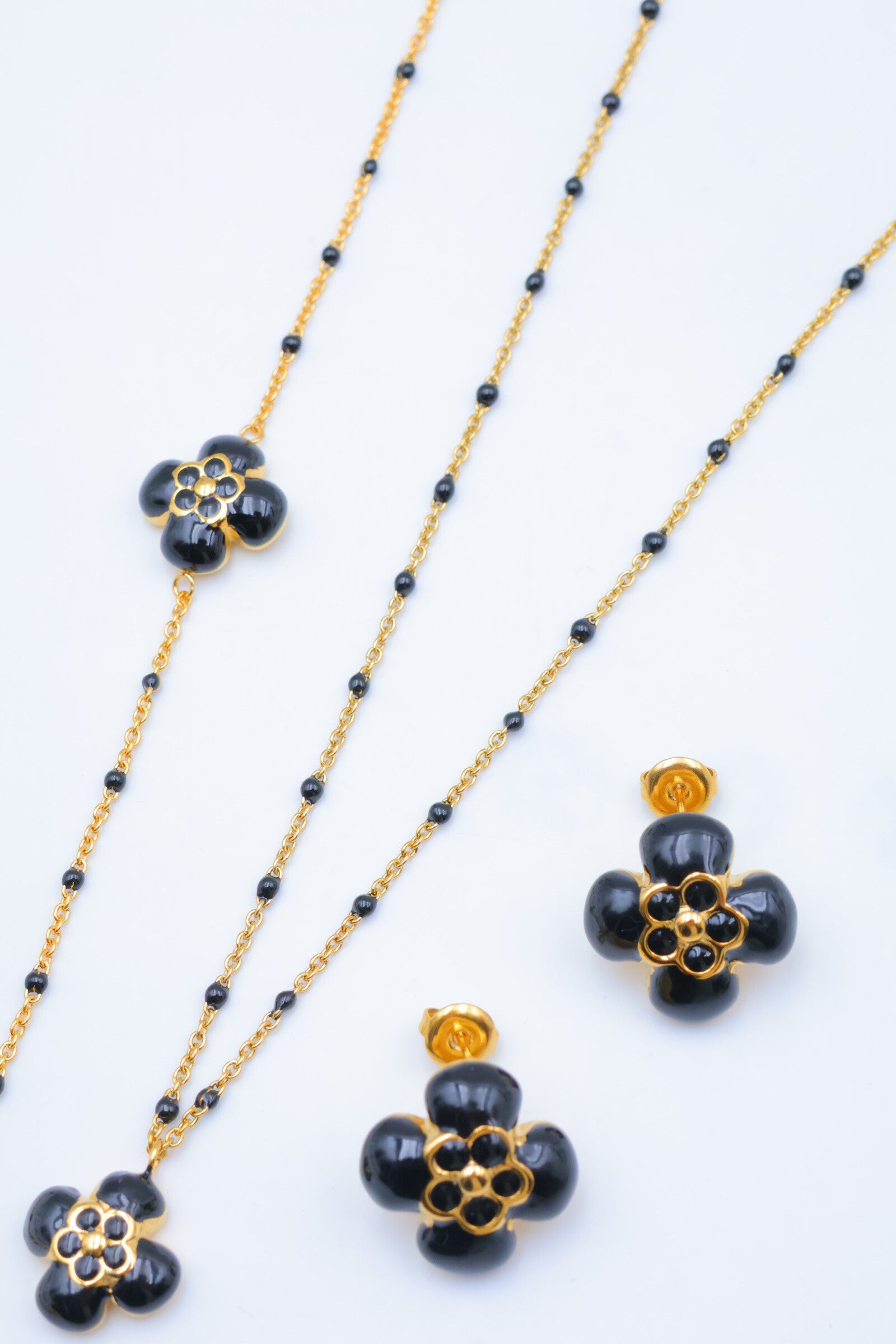 Parure de bijoux en acier inoxydable - NOIR