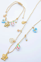 Parure de bijoux en acier inoxydable - BLANC