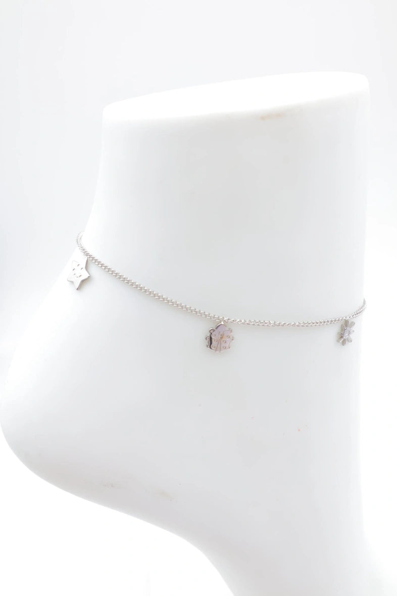 Chaîne de cheville en acier inoxydable - ARGENT