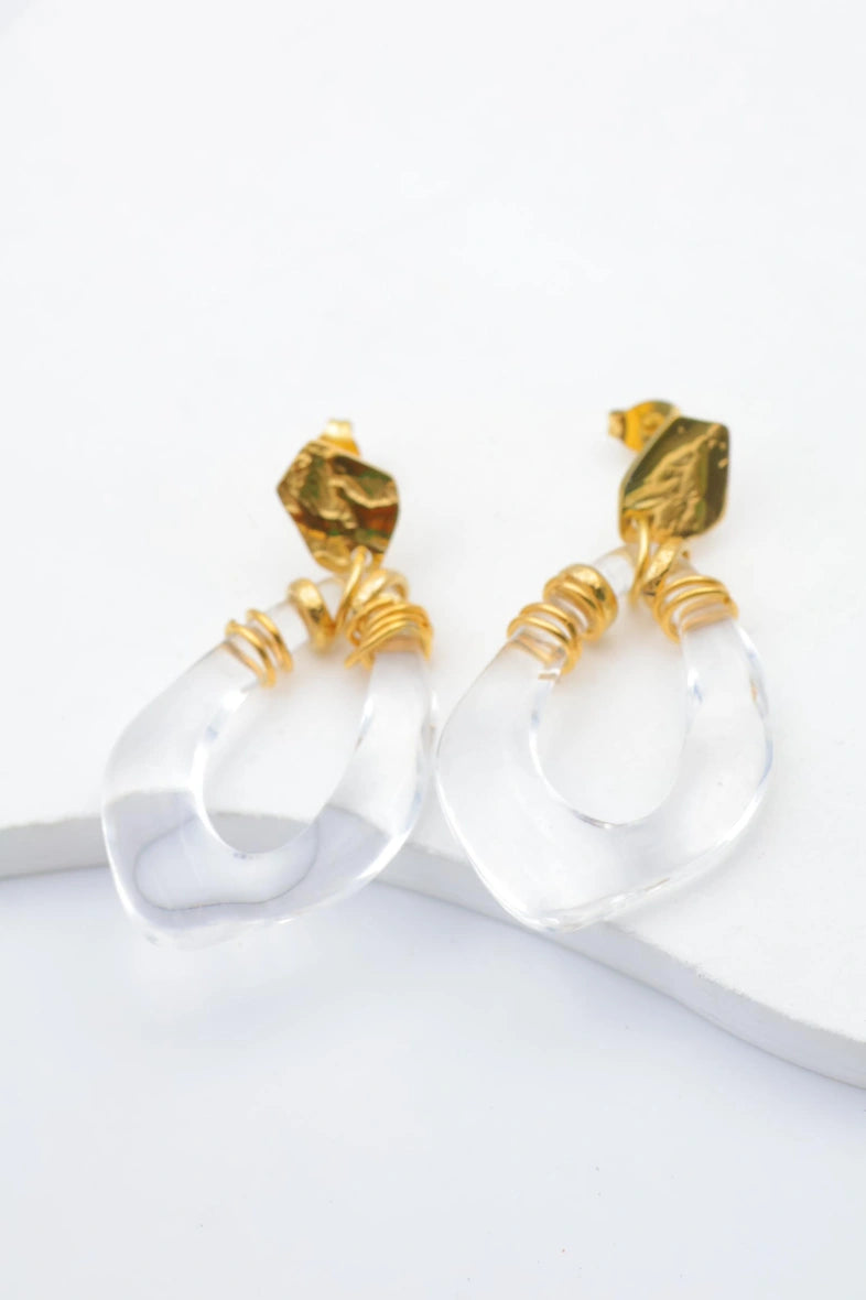 Boucles d'oreilles en acier inoxydable - BLANC