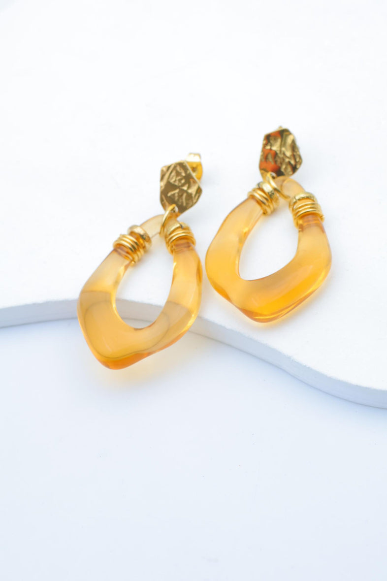 Boucles d'oreilles en acier inoxydable - ORANGE