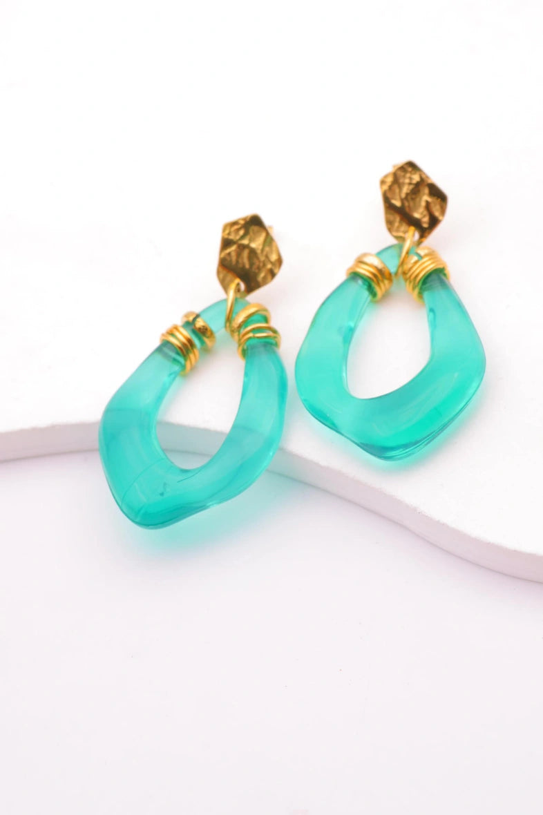 Boucles d'oreilles en acier inoxydable - VERT