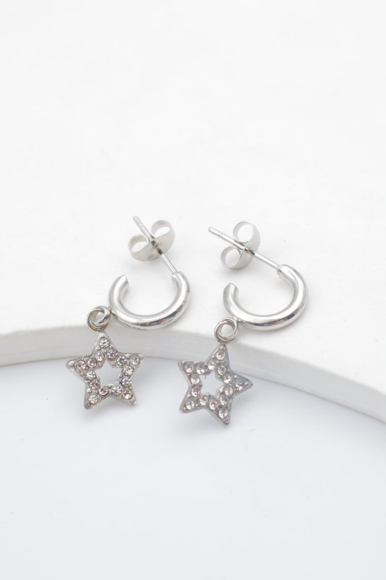 Boucles d'oreilles en acier inoxydable - ARGENT