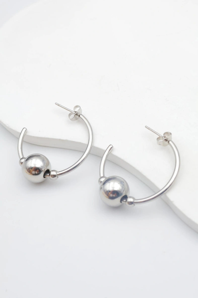 Boucles d'oreilles en acier inoxydable - ARGENT