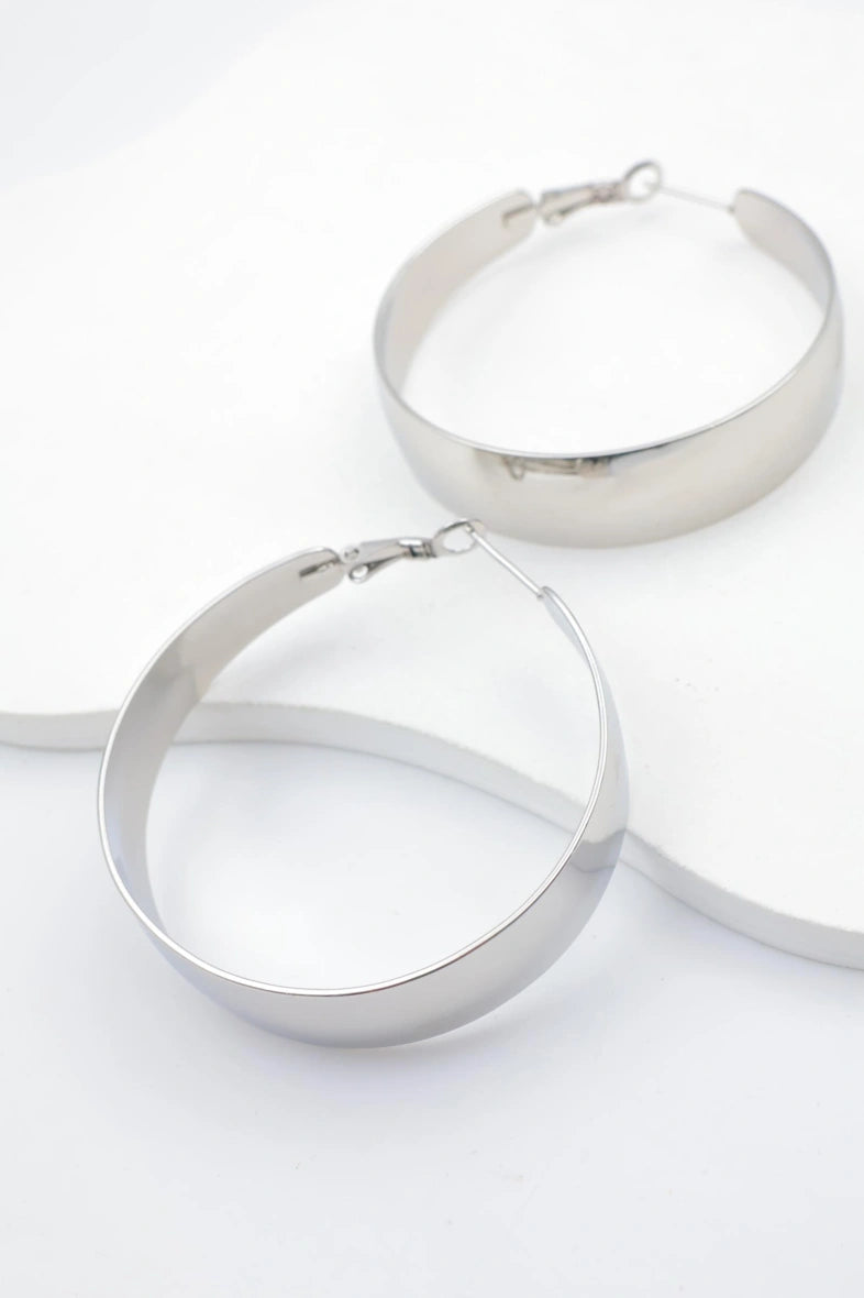 Boucles d'oreilles en acier inoxydable - ARGENT